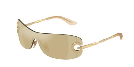 Dolce & Gabbana Brown Rimless Glasses Dolce & Gabbana Eyewear Browline Rimless Sunglasses | Gold  main image 3