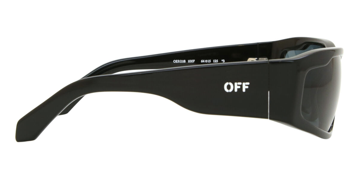 Off White KIMBALL 1007 Rectangle Black Sunglasses | SmartBuyGlasses US