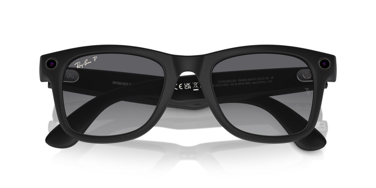 Ray-Ban Meta RW4008 Wayfarer Polarized 601ST3 Square Black