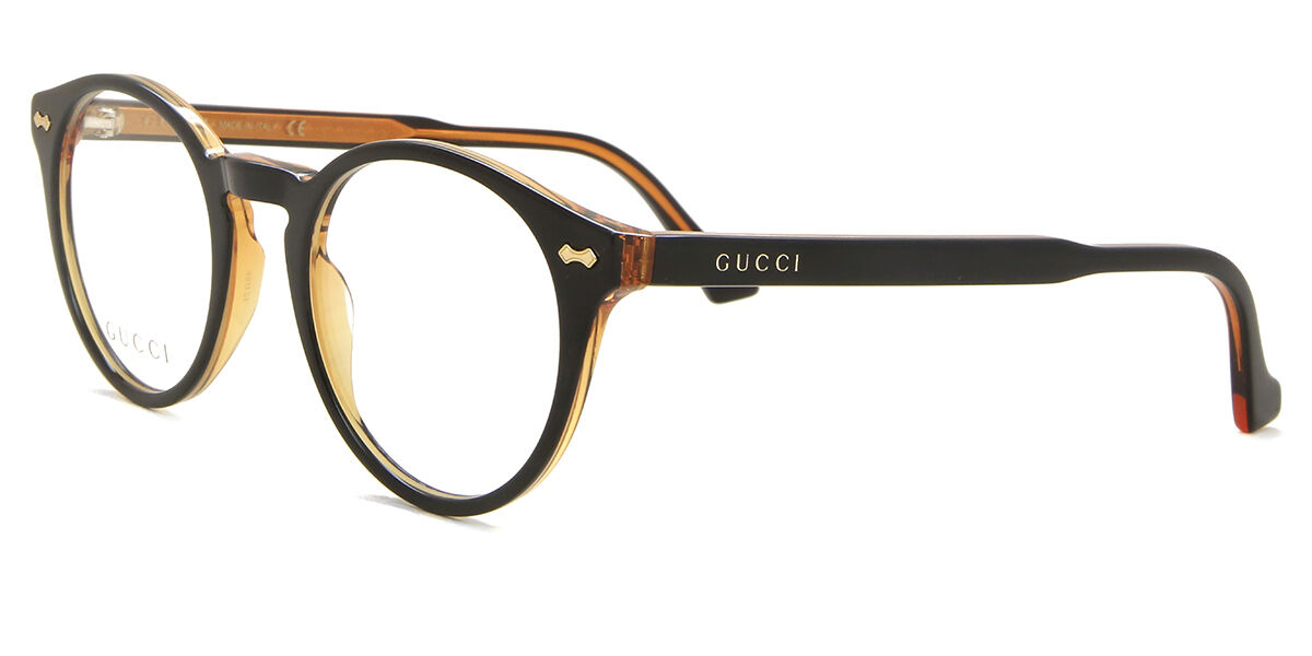 Gucci GG0738O 004 Oval Black/Light Yellow Eyeglasses