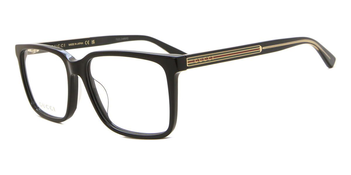 Gucci GG0385OA Asian Fit 001 Square Black Eyeglasses
