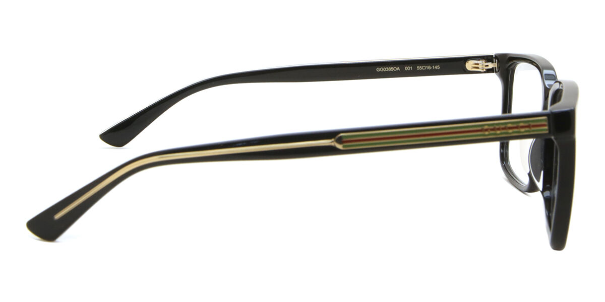 Gucci GG0385OA Asian Fit 001 Square Black Eyeglasses