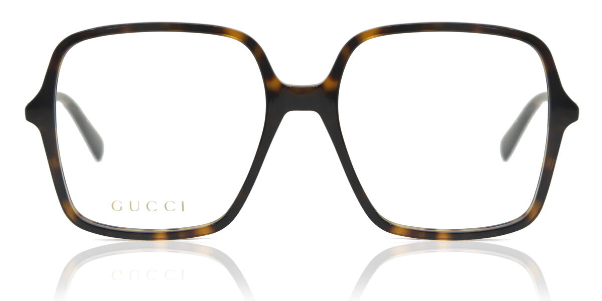 Gucci GG1003O 002 Square Shiny Havana Eyeglasses | SmartBuyGlasses US