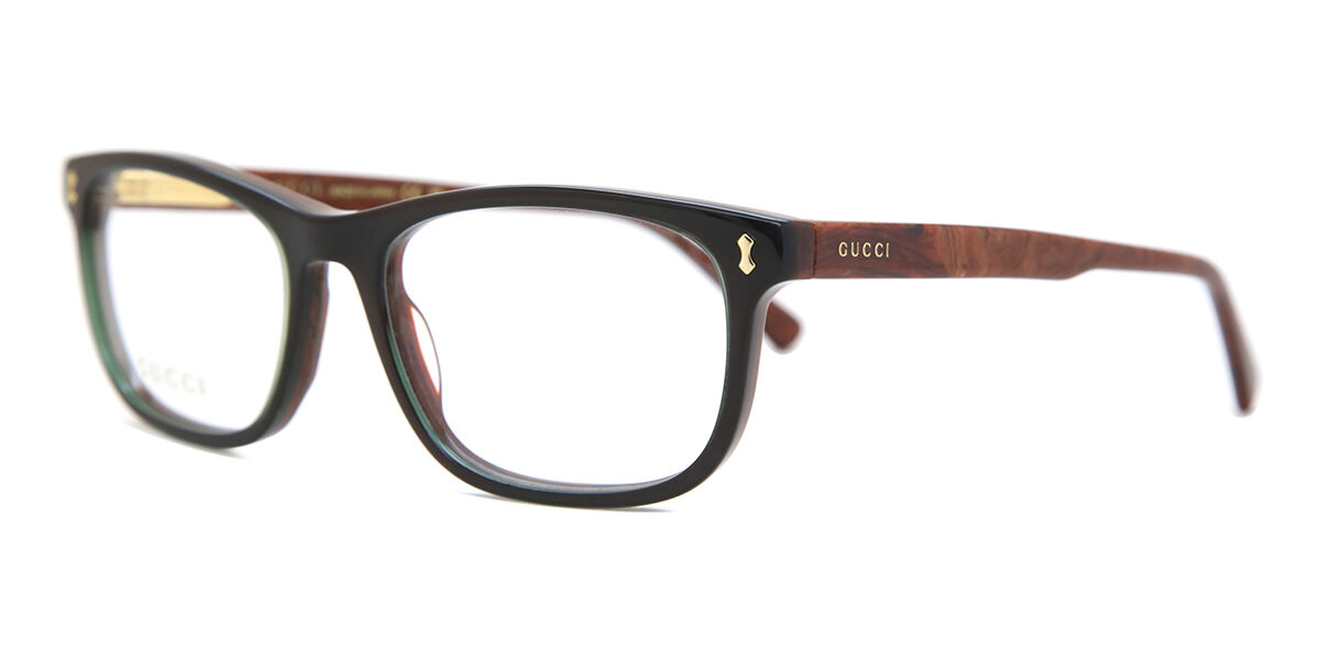 Gucci GG1046O 006 Square Shiny Transparent Green Eyeglasses