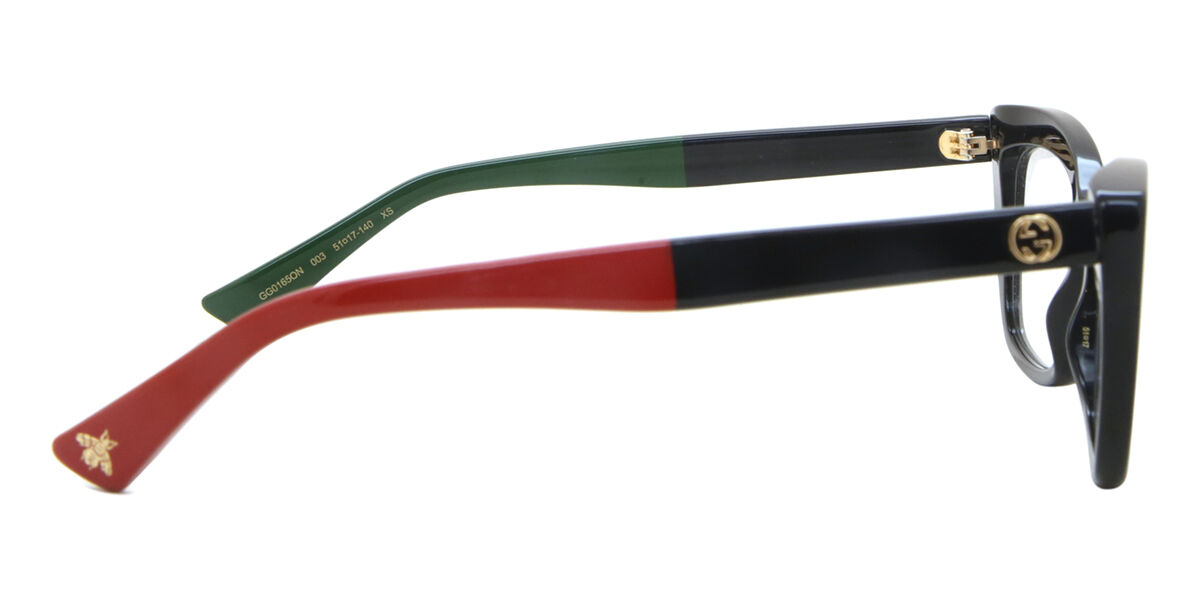 Gucci GG0165ON 003 Cat Eye Shiny Black Eyeglasses | SmartBuyGlasses US