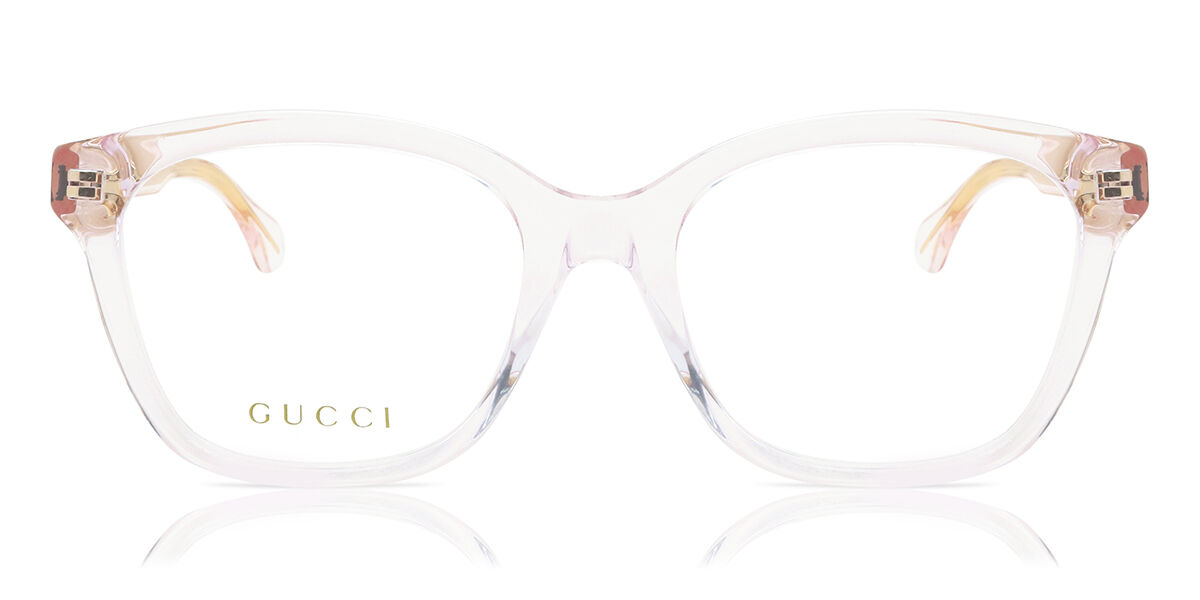 Gucci GG0566ON 004 Square Transparent Pink Eyeglasses