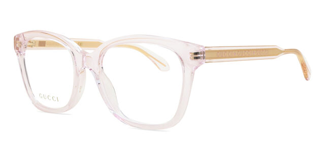 Gucci GG0566ON 004 Square Transparent Pink Eyeglasses  display picture 3