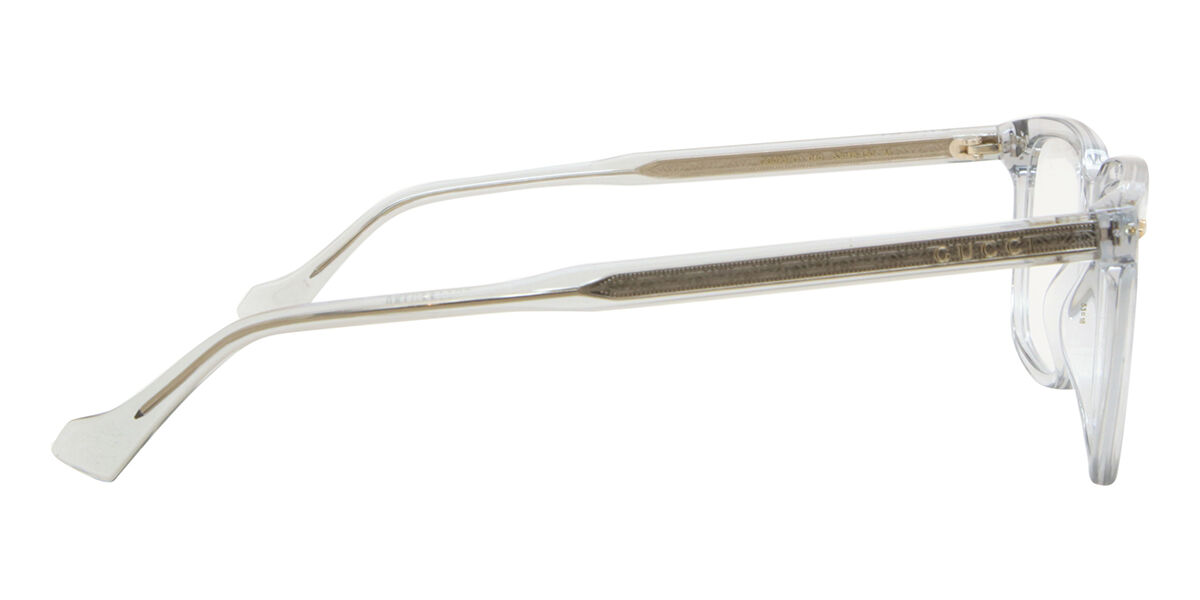 Gucci GG0737O 010 Square Shiny Transparent Grey Eyeglasses