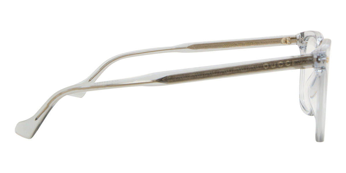 Gucci GG0737O 016 Square Shiny Transparent Grey Eyeglasses