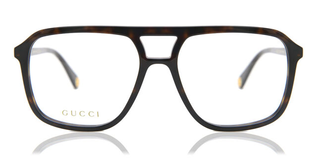 Gucci GG1078O 003 Pilot Shiny Dark Havana Eyeglasses  display picture 3