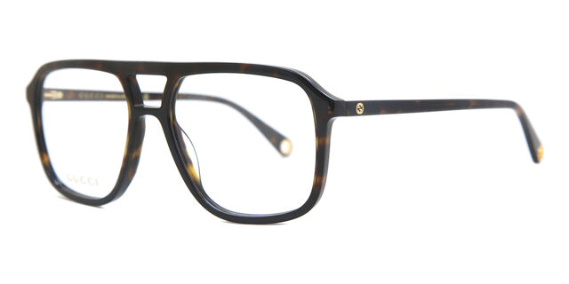 Gucci GG1078O 003 Pilot Shiny Dark Havana Eyeglasses  display picture 3