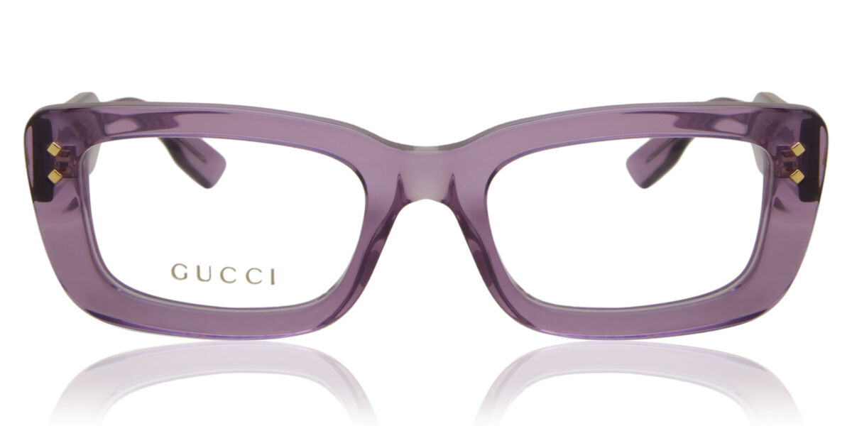 Gucci GG1216O 003 Rectangle Transparent Purple Eyeglasses