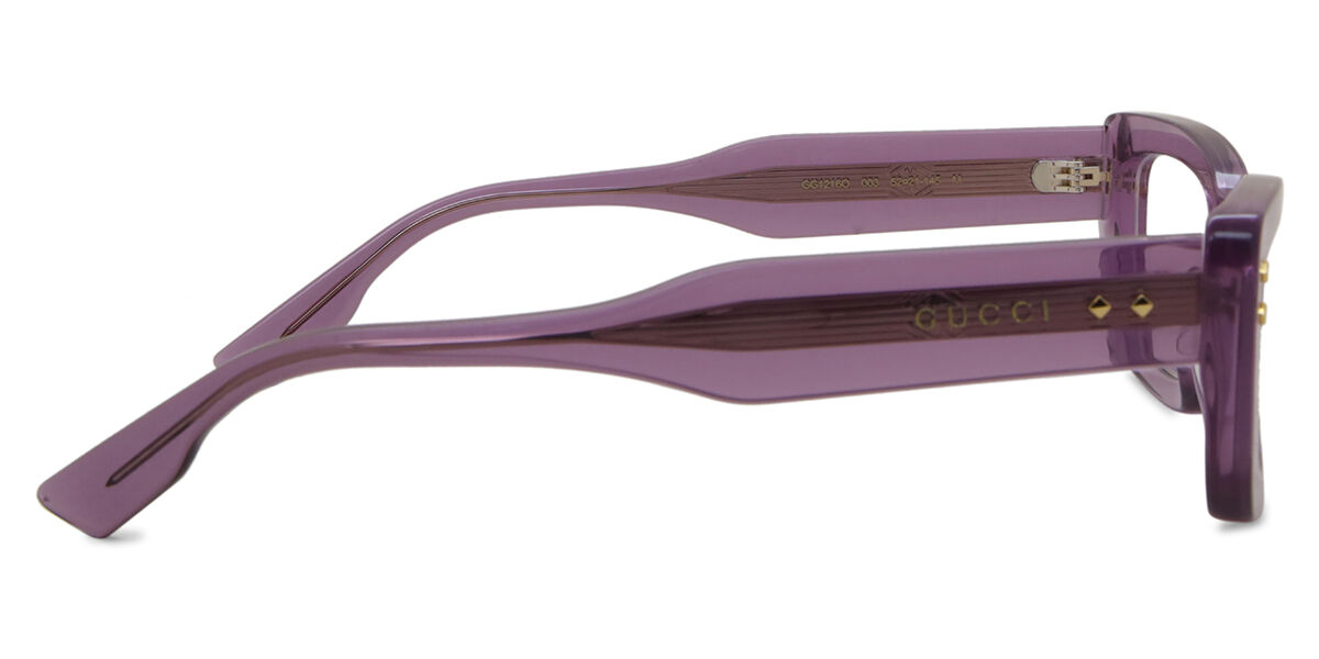 Gucci GG1216O 003 Rectangle Transparent Purple Eyeglasses