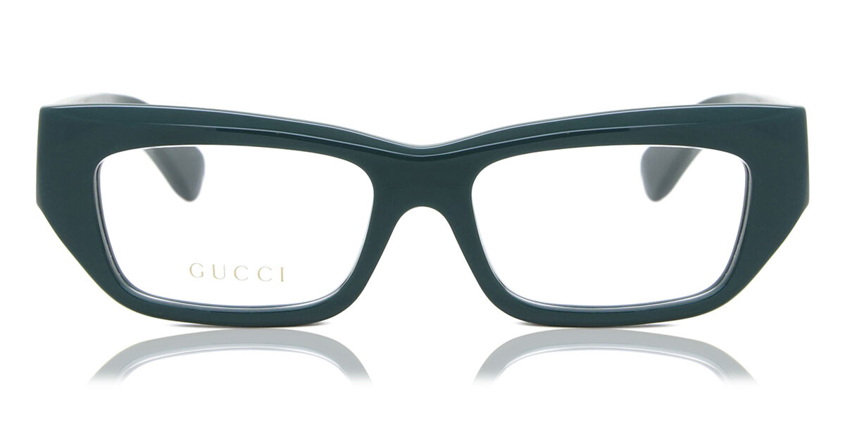 Gucci GG1297O 002 Rectangle Blue Green Eyeglasses | SmartBuyGlasses US