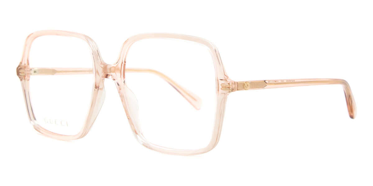 Gucci GG1003O 006 Square Transparent Nude Pink Eyeglasses