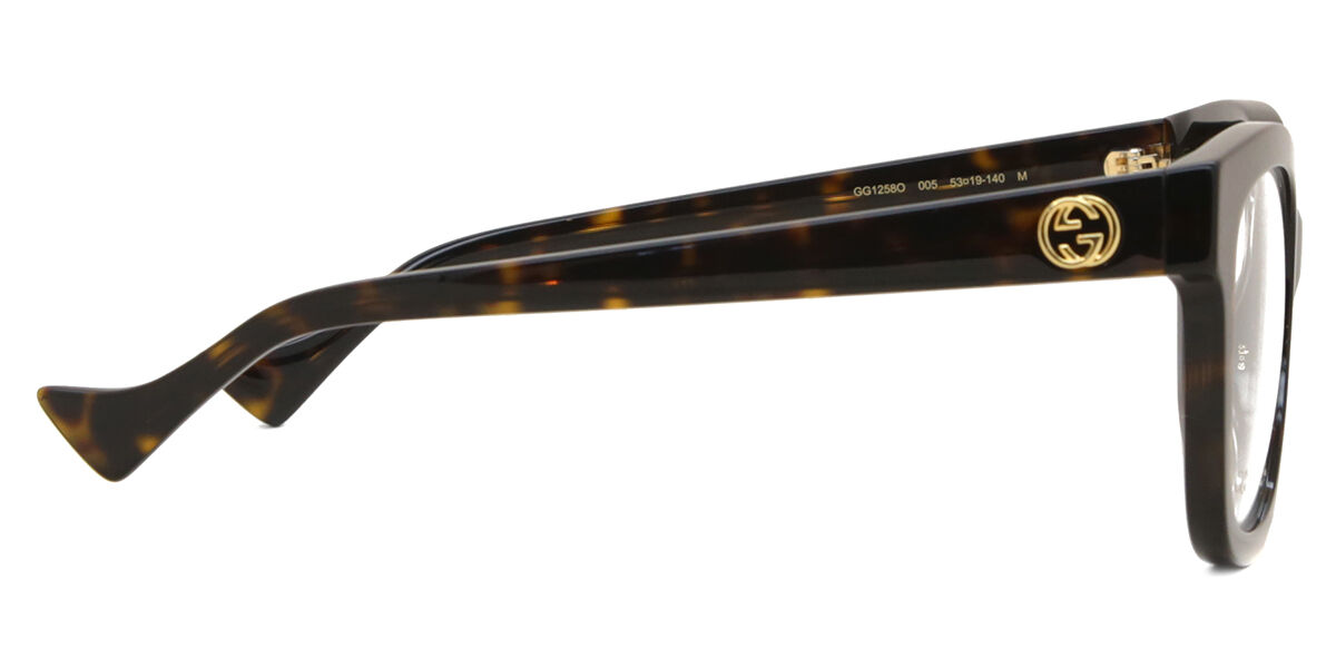 Gucci GG1258O 005 Square Brown Tortoise Eyeglasses