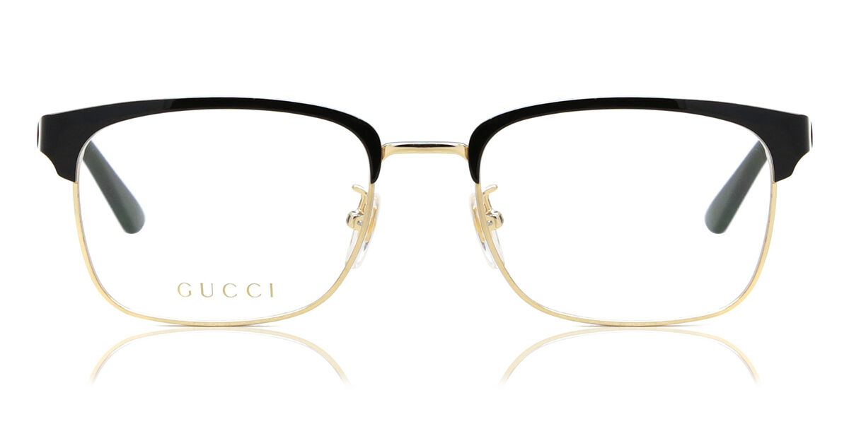Gucci GG0934OA Asian Fit 001 Square Black Gold Eyeglasses