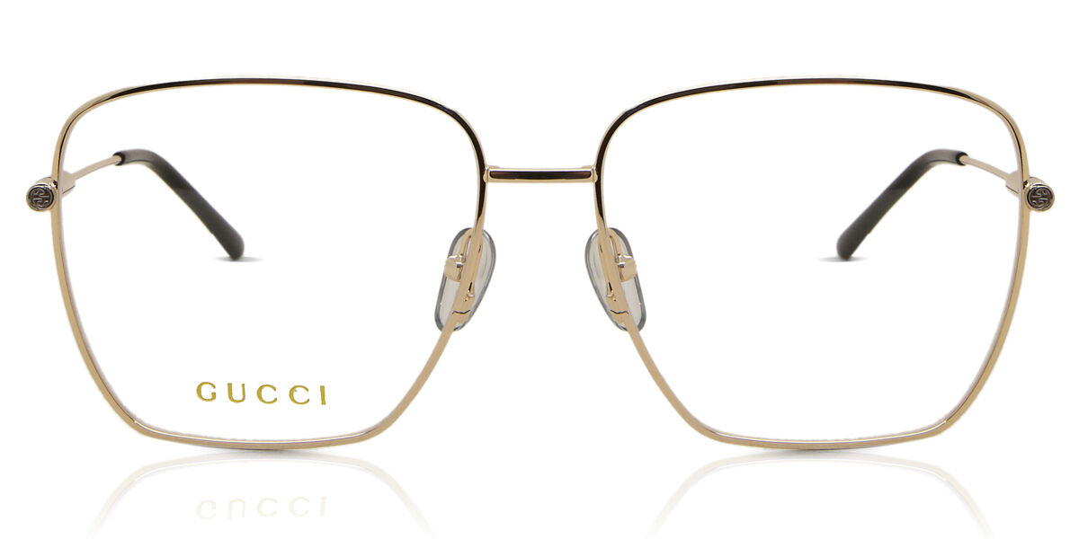 Gucci GG1414O Asian Fit 001 Oval Gold Eyeglasses | SmartBuyGlasses US