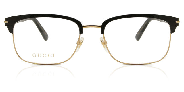 Gucci GG1448O 001 Rectangle Gold Black Eyeglasses  display picture 1