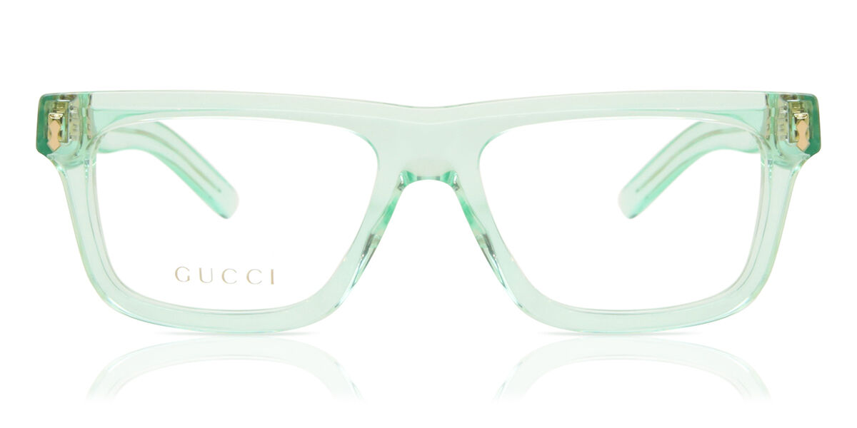 Gucci GG1525O 004 Rectangle Transparent Green Eyeglasses