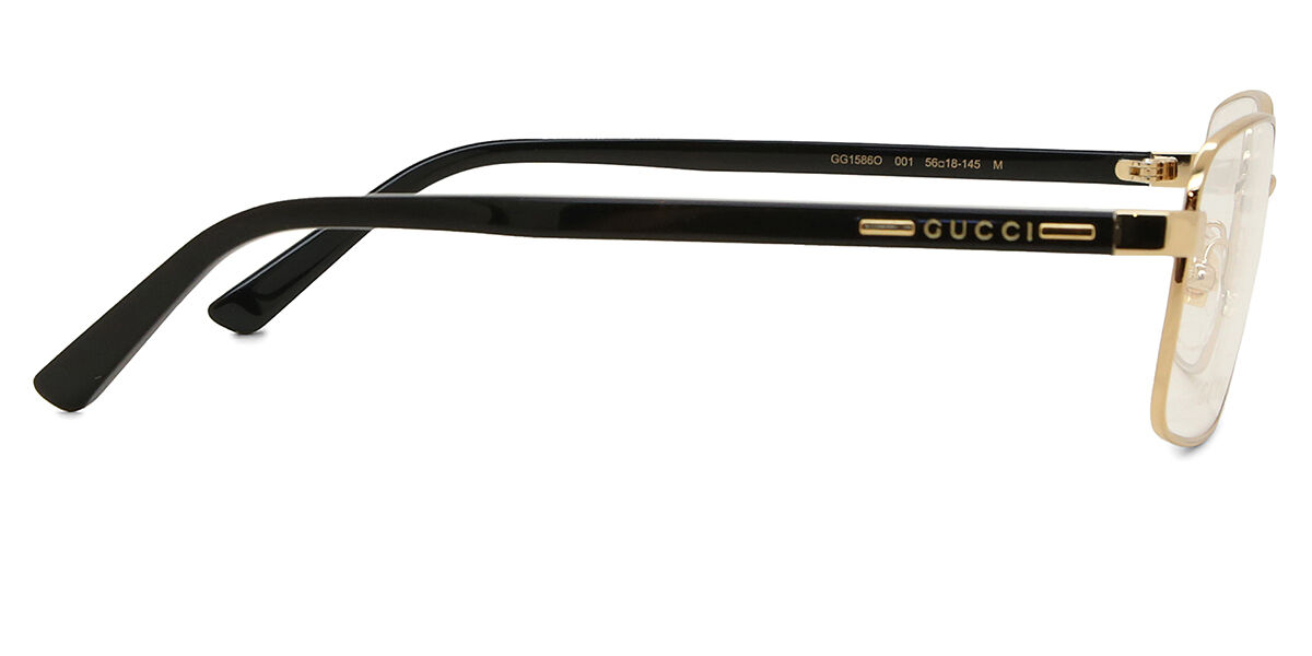 Gucci GG1586O 001 Rectangle Gold Eyeglasses | SmartBuyGlasses US