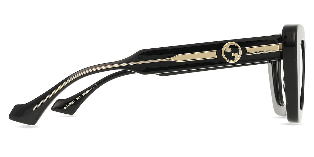 Gucci GG1555O 001 Cat Eye Black Eyeglasses | SmartBuyGlasses US