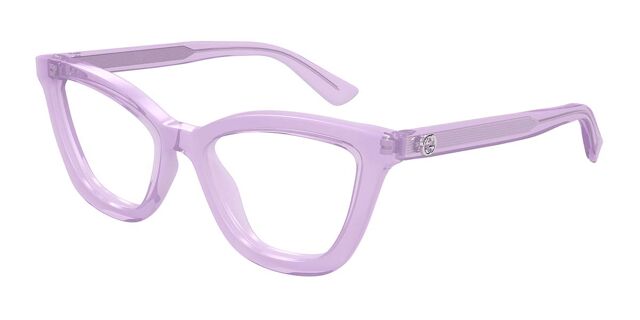 Gucci Transparent Purple Glasses with Branded Case and Cloth; NOT PRESCRIPTION Gucci GG1216O 003 Rectangle Transparent Purple Eyeglasses  main image 3