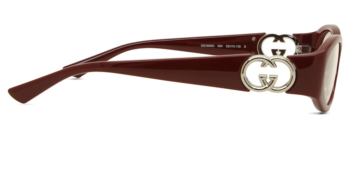 Gucci GG1693O 004 Oval Burgundy Eyeglasses | SmartBuyGlasses US