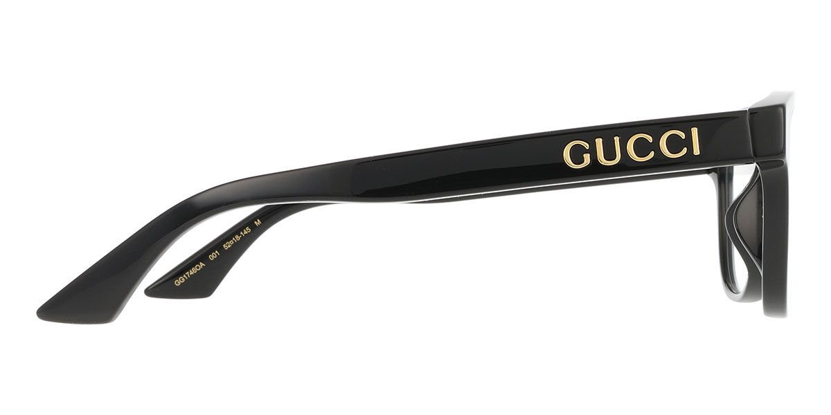 Gucci GG1746OA Asian Fit 001 Square Black Eyeglasses