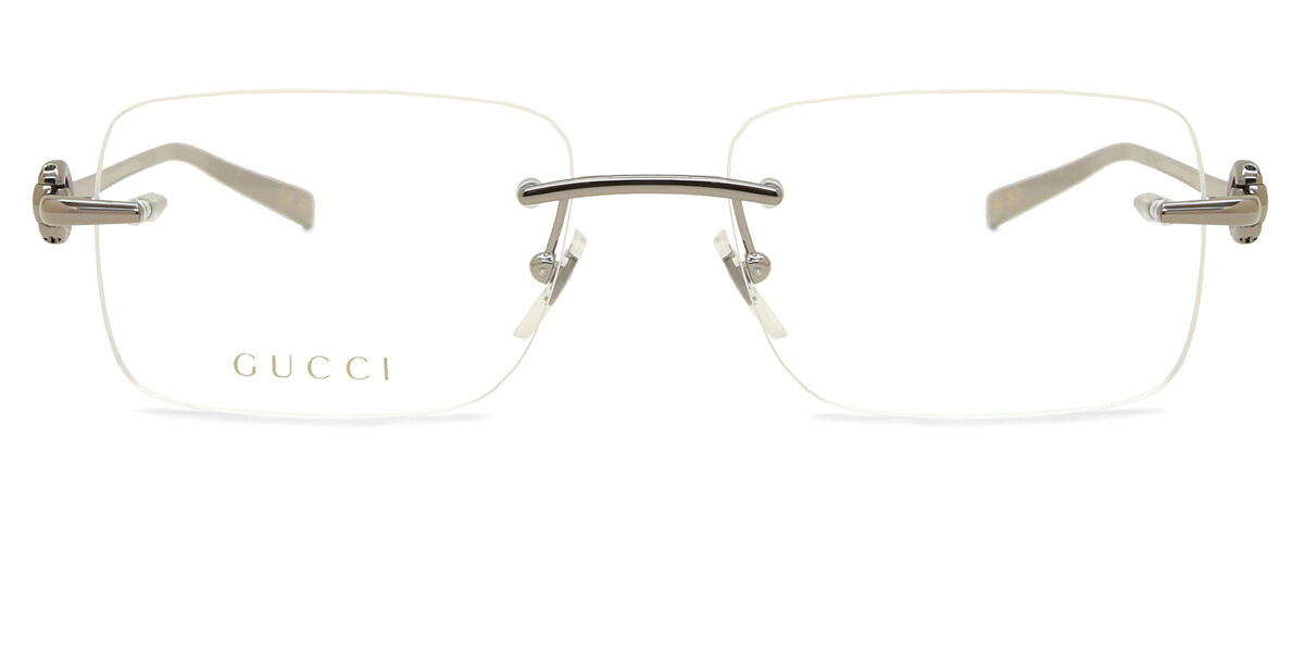 Gucci GG1703O 001 Rectangle Gunmetal Eyeglasses | SmartBuyGlasses US
