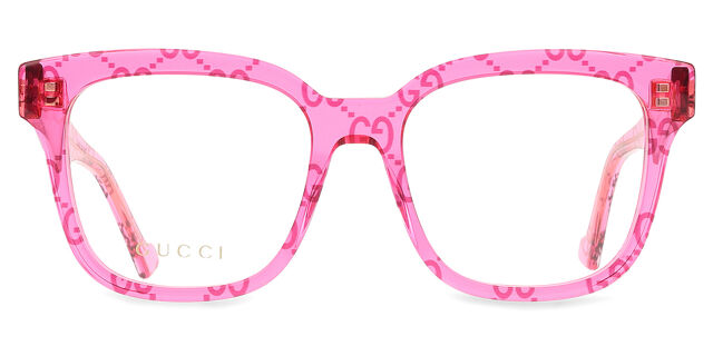 Gucci GG0958O 011 Square Transparent Pattern/Pink Eyeglasses  display picture 1
