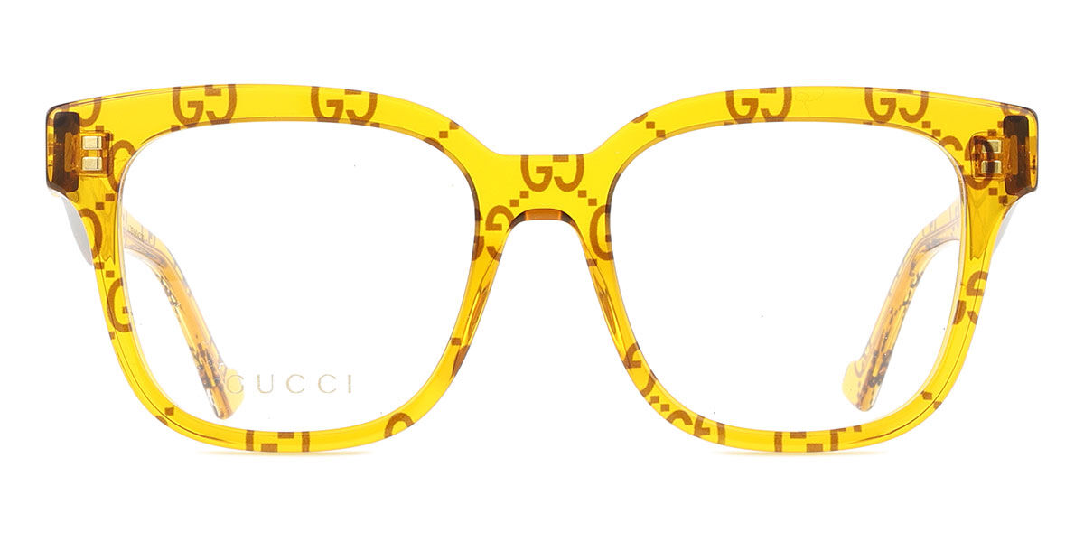 Gucci GG0958O 012 Square Transparent Pattern/Yellow Eyeglasses