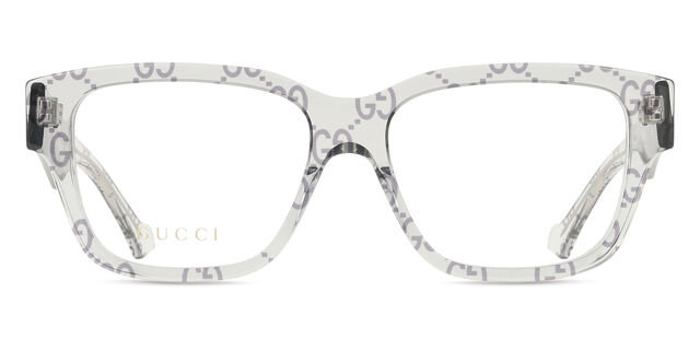 Gucci GG1428O 011 Square Transparent Pattern/Grey Eyeglasses 