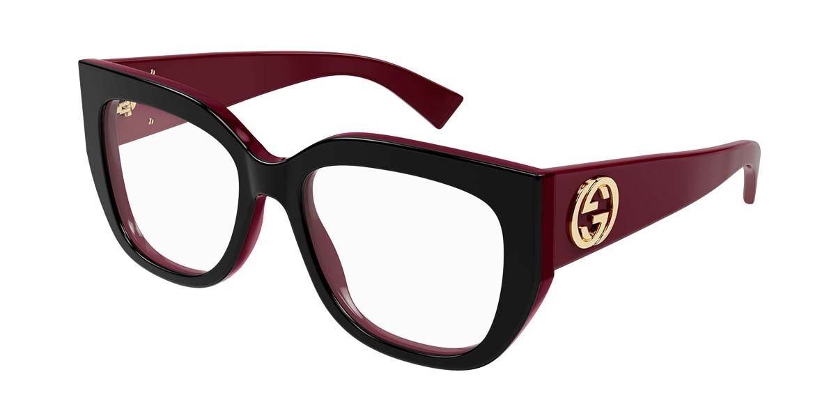 小物 archive GUCCI Square Eyewear Gucci GG1846O 003 Square Black On Red Eyeglasses | SmartBuyGlasses US