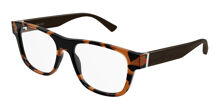 Gucci GG1102O 005 Square Shiny Dark Ruthenium Eyeglasses 