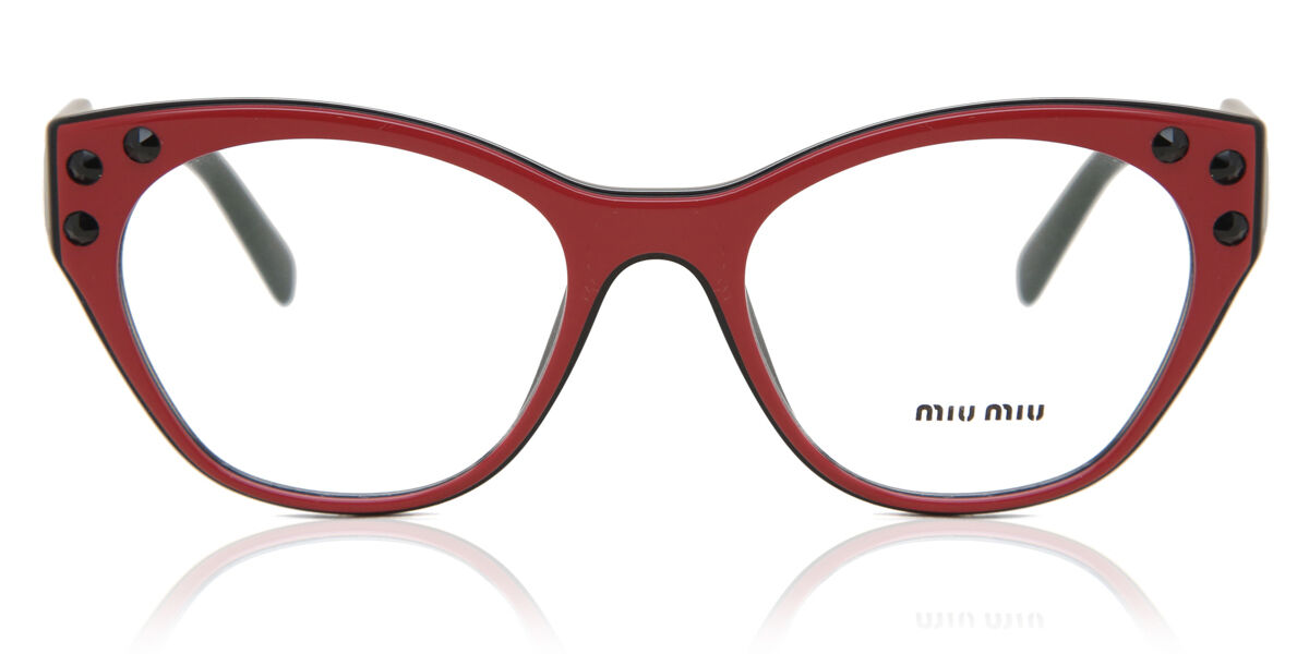 Miu Miu MU02RV 1051O1 Cat Eye Red Eyeglasses | SmartBuyGlasses US