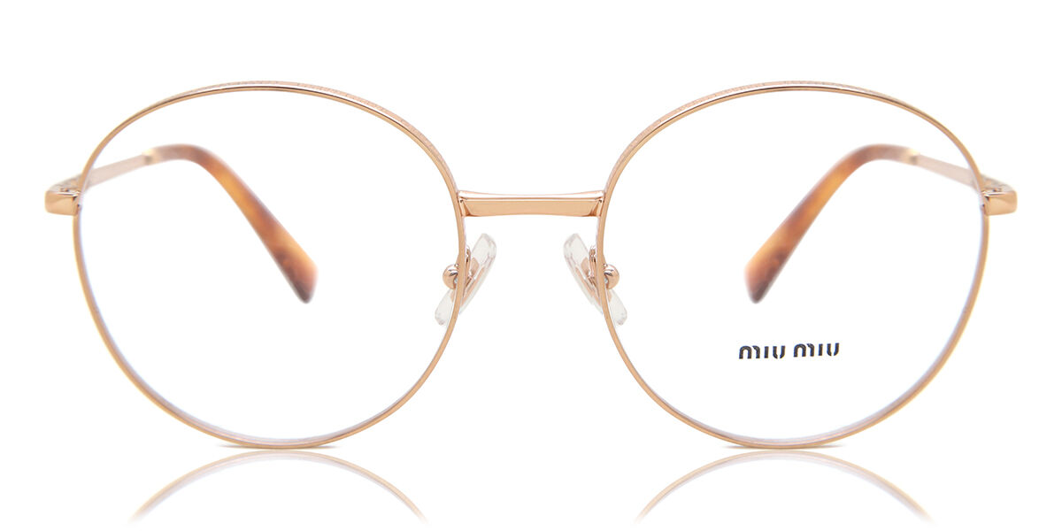 Miu Miu MU51VV ZVF1O1 Round Rose Gold Eyeglasses | SmartBuyGlasses US