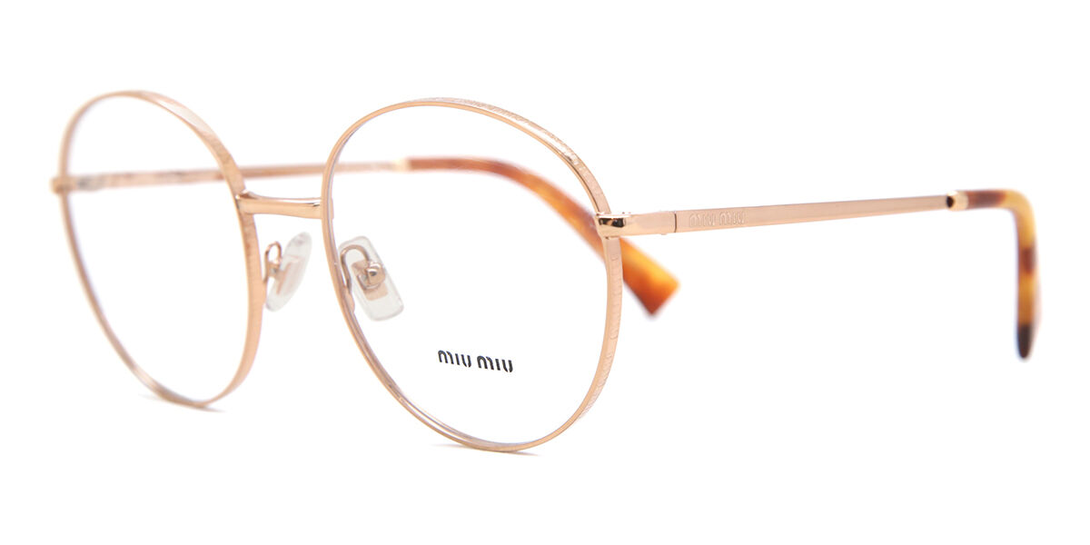 Miu Miu MU51VV ZVF1O1 Round Rose Gold Eyeglasses | SmartBuyGlasses US