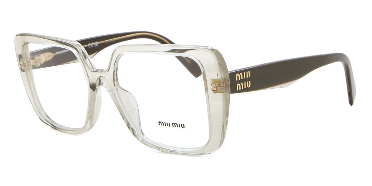 Miu Miu MU06VV 13M1O1 Square Transparent Light Green Eyeglasses