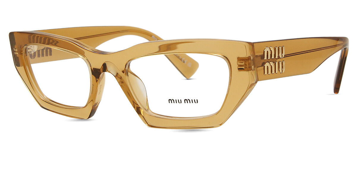 Miu Miu MU03XV 16Q1O1 Cat Eye Transparent Orange Eyeglasses