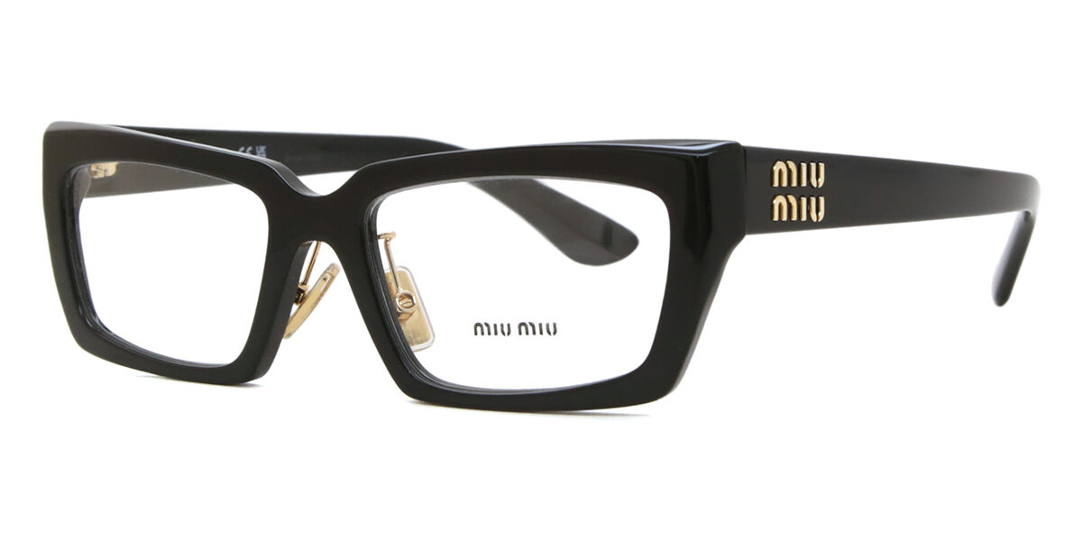 Miu Miu MU04XVF Asian Fit 1AB1O1 Rectangle Black Eyeglasses