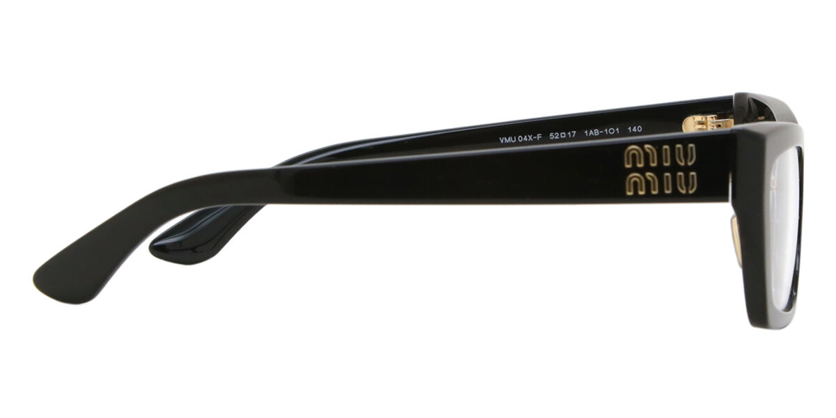 Miu Miu MU04XVF Asian Fit 1AB1O1 Rectangle Black Eyeglasses