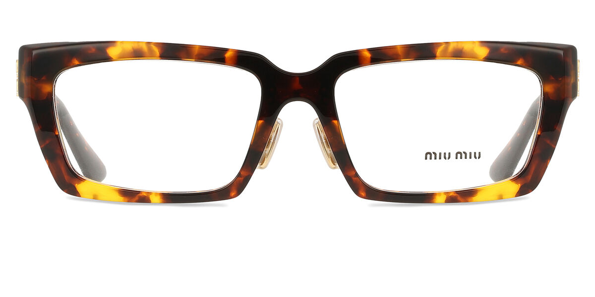 Miu Miu MU04XVF Asian Fit VAU1O1 Rectangle Dark Tortoise