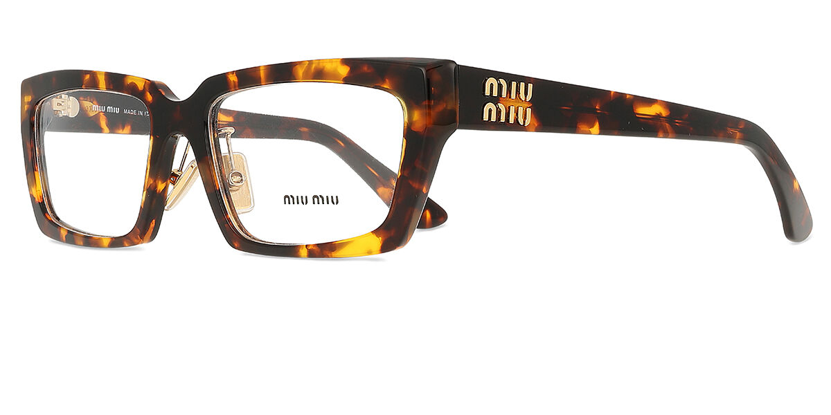 Miu Miu MU04XVF Asian Fit VAU1O1 Rectangle Dark Tortoise