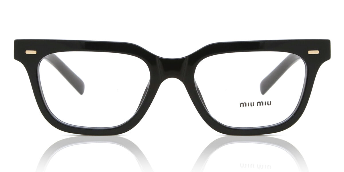 Miu Miu MU07XV 16K1O1 Rectangle Black Eyeglasses | SmartBuyGlasses US