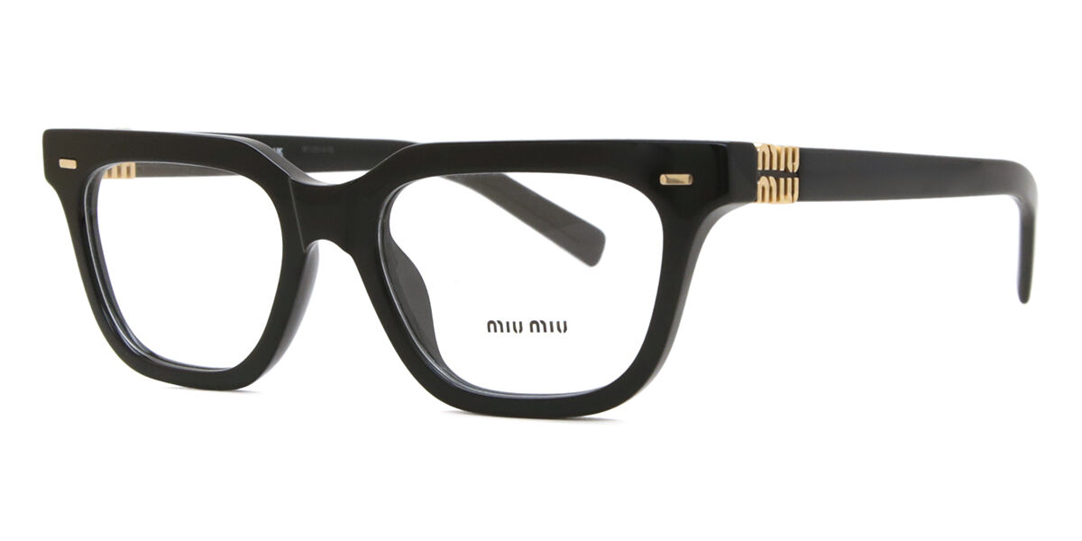 Miu Miu MU07XV 16K1O1 Rectangle Black Eyeglasses | SmartBuyGlasses US