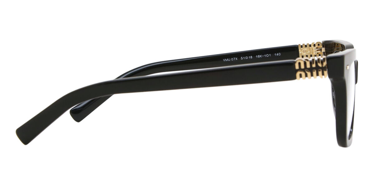 Miu Miu MU07XV 16K1O1 Rectangle Black Eyeglasses | SmartBuyGlasses US