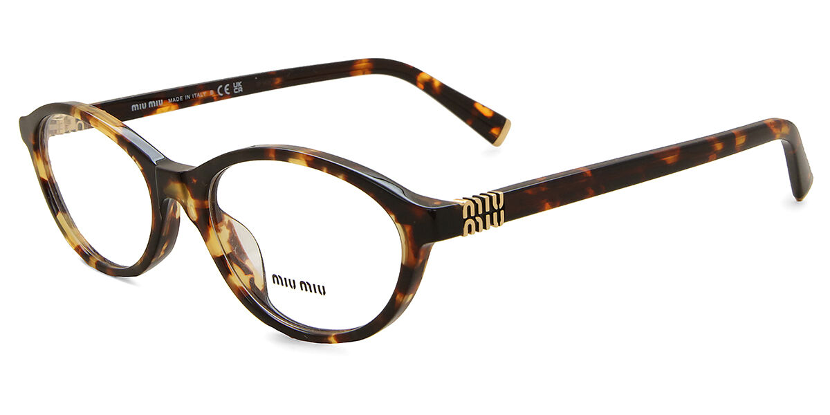 Miu Miu MU09XV VAU1O1 Oval Honey Yellow Tortoise Eyeglasses