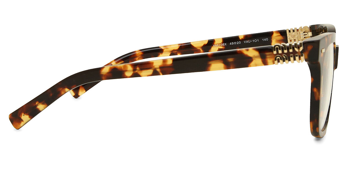 Miu Miu MU06XV VAU1O1 Square Honey Yellow Tortoise Eyeglasses