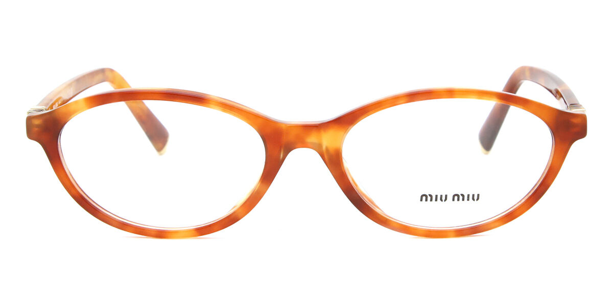 Miu Miu MU09XV 4BW1O1 Oval Light Brown Tortoise Eyeglasses